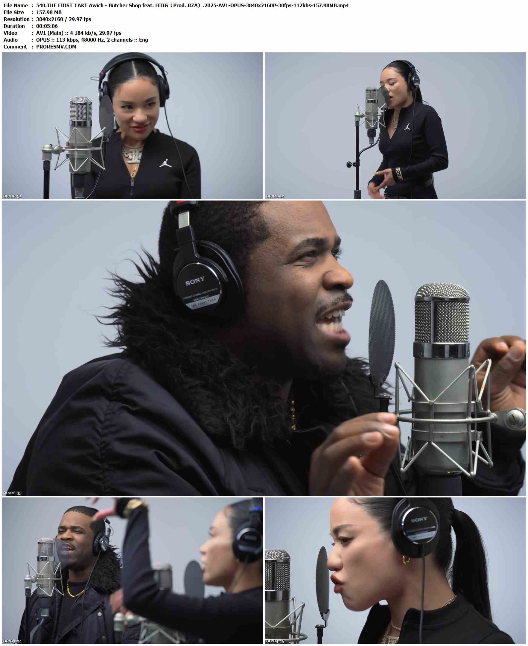 540.THE FIRST TAKE Awich - Butcher Shop feat. FERG（Prod. RZA）.2025-AV1-OPUS-3840x2160P-30fps-112kbs-157.98MB官方MV_高清MV